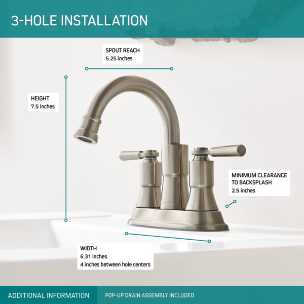 P2523LF-BN - Two-Handle Centerset Bathroom Faucet