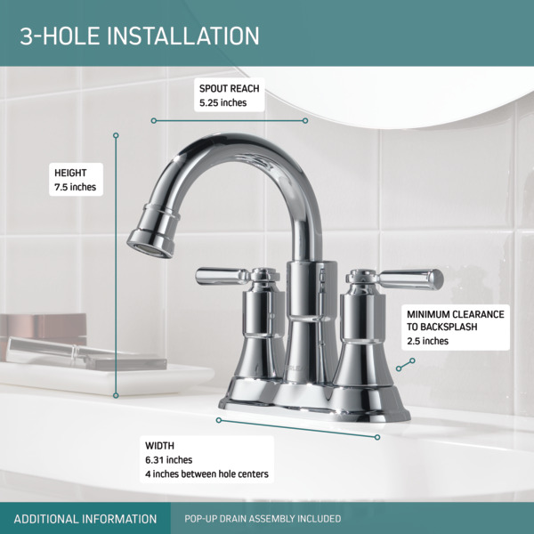 P2523LF - Two-Handle Centerset Bathroom Faucet