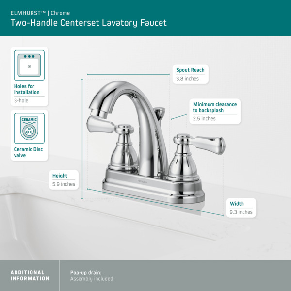 P2565LF - Two-Handle Centerset Bath Faucet