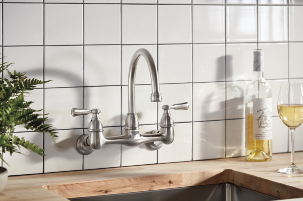 P2765LF-SS - Two-handle wall-mount kitchen faucet