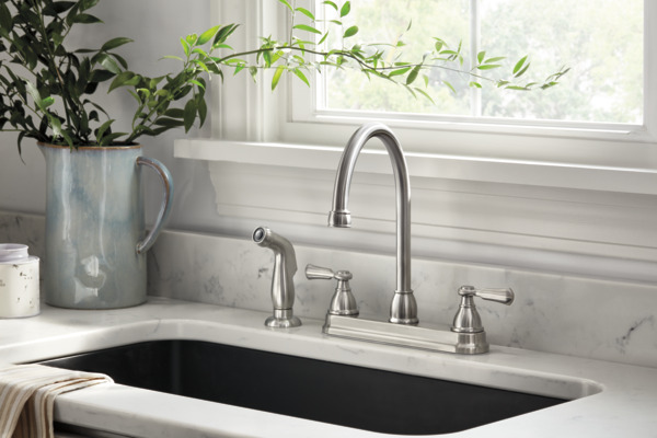 P2865LF-SS - Two-Handle Kitchen Faucet with Spray