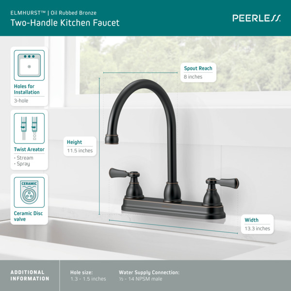 P2965lf Ob Two Handle Kitchen Faucet