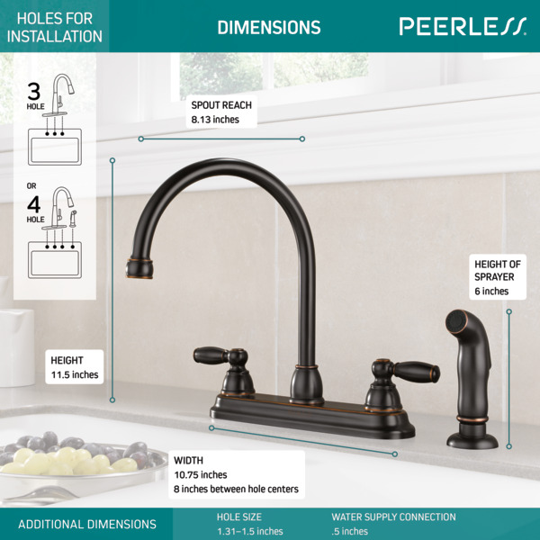 P299575LF-OB - Two Handle Kitchen Faucet
