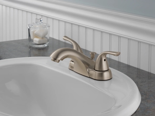 P299638LF-BN-W - Two Handle Centerset Bathroom Faucet