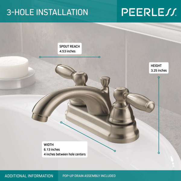 P299675LF-BN - Two Handle Bathroom Faucet