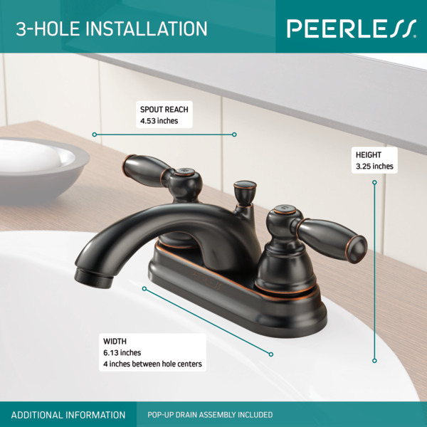 ⭐︎leo⭐︎ P299675LF-BN - Two Handle Bathroom Faucet
