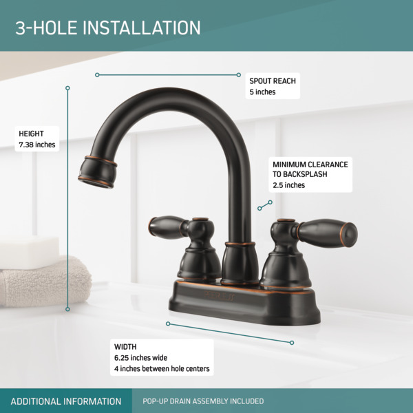 P299685LF-OB - Two Handle Bathroom Faucet