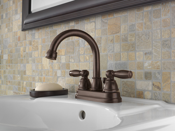 P299685LF-RB-W - Two Handle Centerset Bathroom Faucet