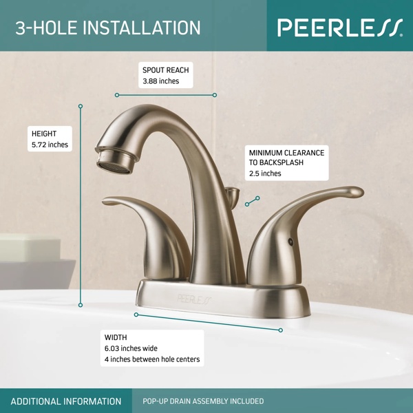 P299695LF-BN - Two Handle Bathroom Faucet