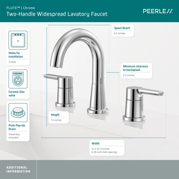 P3512LF - Two Handle Widespread Lavatory Faucet