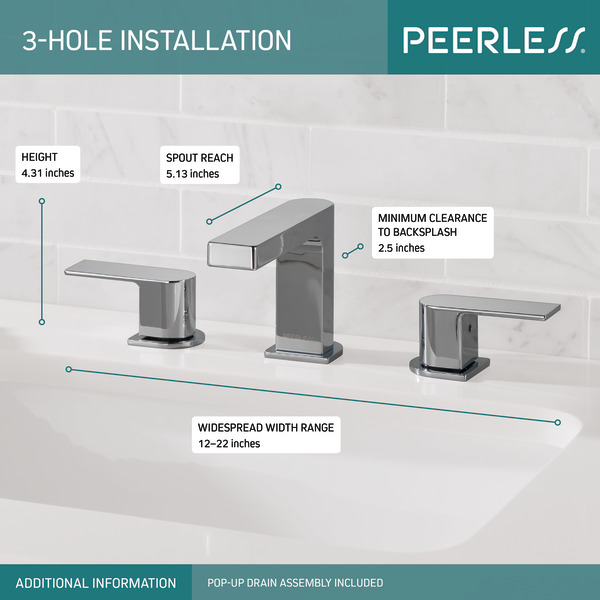 P3519lf Two Handle Widespread Bathroom - Remove 3 Hole Bathroom Faucet