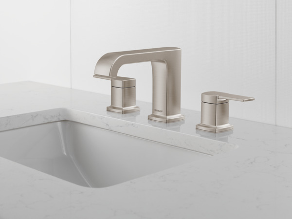 P3573LF-BN - Widespread Curved Spout Lavatory Faucet