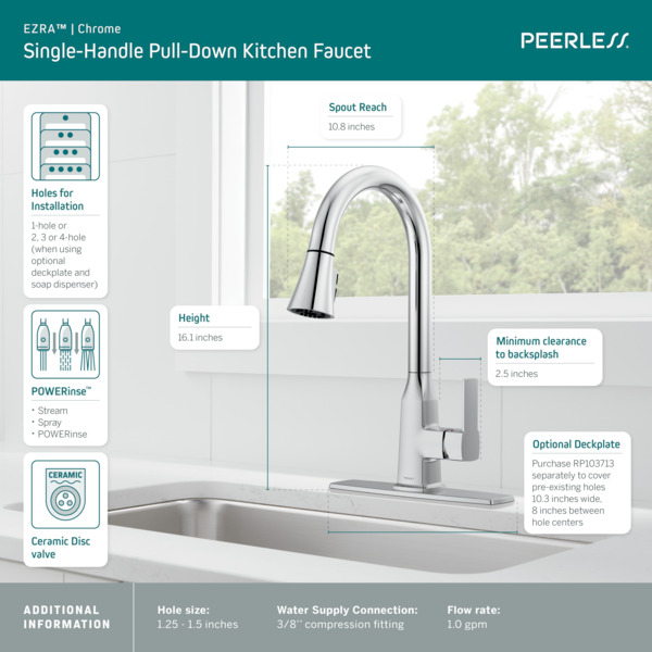 P7971LF-1.0 - Single-Handle Pull-down Kitchen Faucet