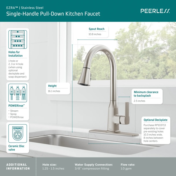 P7971LF-SS-1.0 - Single-Handle Pull-down Kitchen Faucet