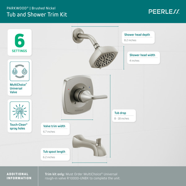 PTT14435-BN - Tub shower trim kit