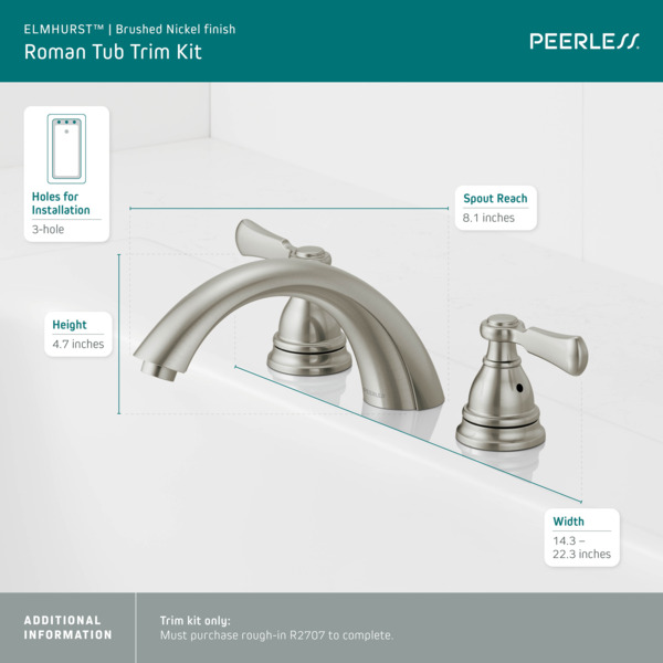 PTT4365-BN - Roman tub trim kit
