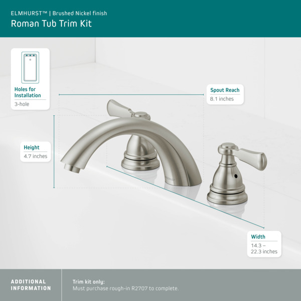 PTT4365-BN - Roman tub trim kit