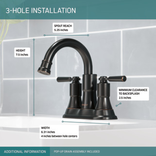 P2523LF-OB - Two-Handle Centerset Bathroom Faucet
