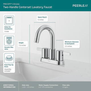 P2530LF - Two Handle Centerset Lavatory Faucet