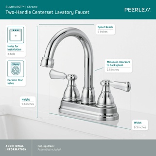P2665LF - Two-Handle Centerset Bath Faucet