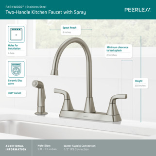 P2835LF-SS - Two Handle Kitchen Faucet
