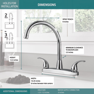 P299568lf Two Handle Kitchen Faucet