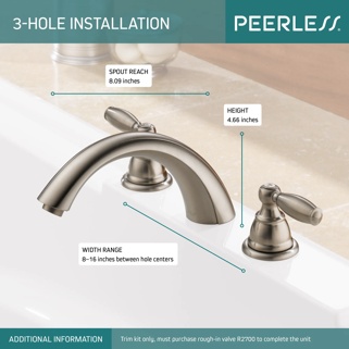 PTT298696-BN - Two Handle Roman Tub Trim