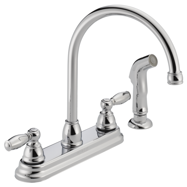 PEERLESS Stainless STEEL Kitchen Faucet w/Sprayer P299575LF-SS-W 4-Hole 2 Handle
