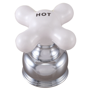RP19049 - Single Small Porcelain Cross Handle Kit - Hot - with Set